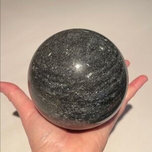 Natural Polished Stone Sphere | 4.5" Diameter | Flat Bottom Paperweight